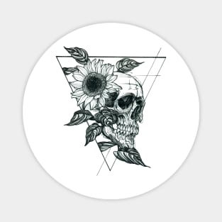 Sunflower Skull Magnet